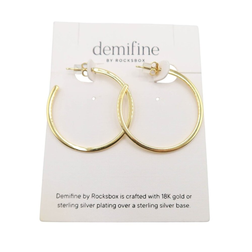 ROCKSBOX Demifine 18K Gold Plate Sterling Silver Hoop Earrings Dainty Classic